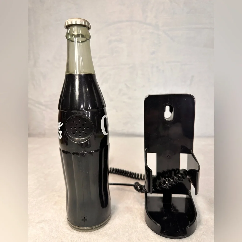 Vintage Coca-Cola Coke Bottle Shaped Push Button Corded Telephone w/ Wall Mount